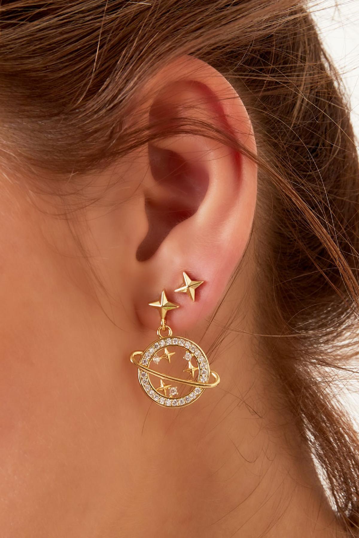 Ear Studs Star - Sparkle Collection Gold Copper h5 Picture3